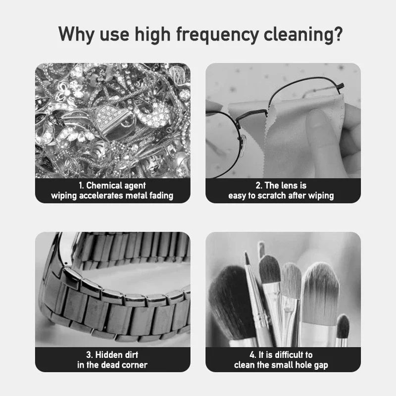 NovaSonic™ Minimalist Ultrasonic Jewelry & Glasses Cleaner